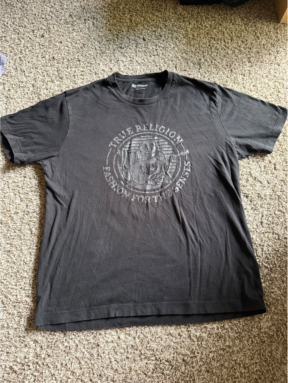 True Religion Black Graphic T-Shirt Large